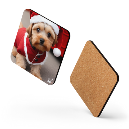 Santa Paws BeSculpt Art Cork-back Coaster