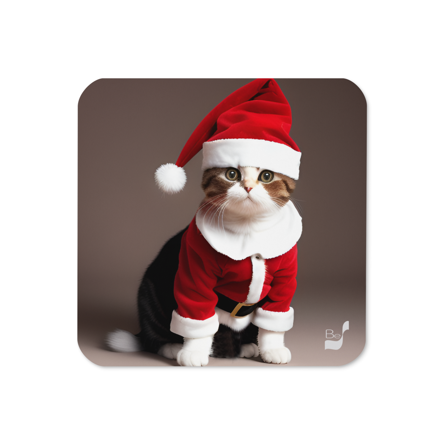 Santa Whiskers BeSculpt Art Cork-back Coaster