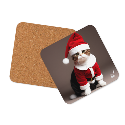 Santa Whiskers BeSculpt Art Cork-back Coaster