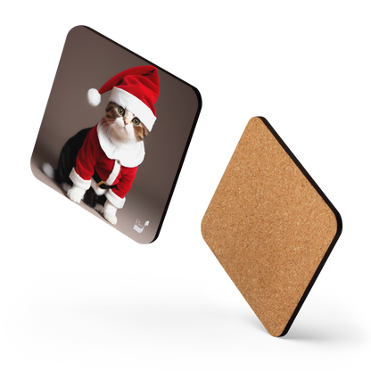 Santa Whiskers BeSculpt Art Cork-back Coaster