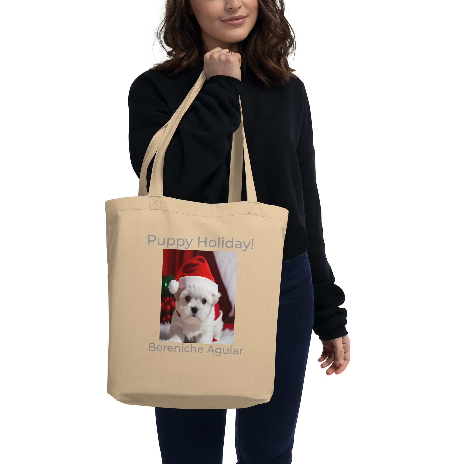 Puppy Holiday BeSculpt Photographic Art Eco Tote Bag