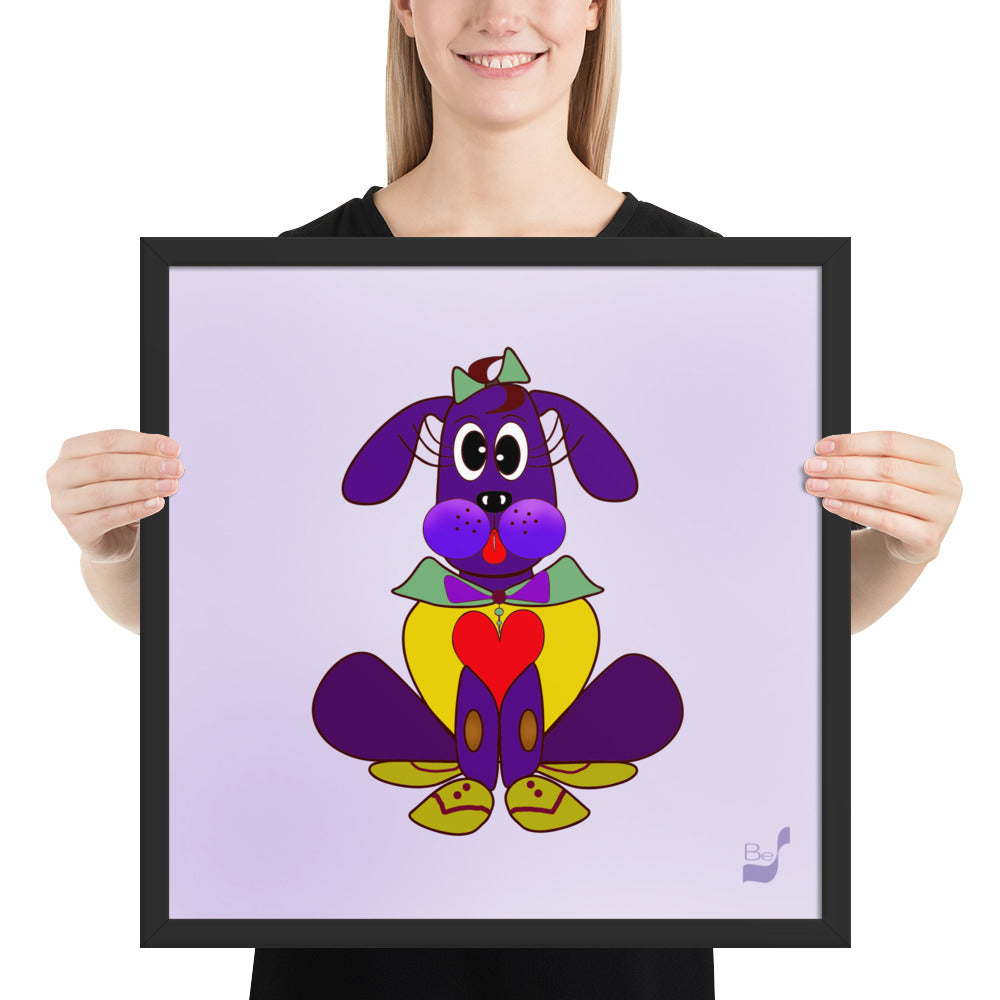 Love Pup 5 Cherry BeSculpt Kids Art Framed