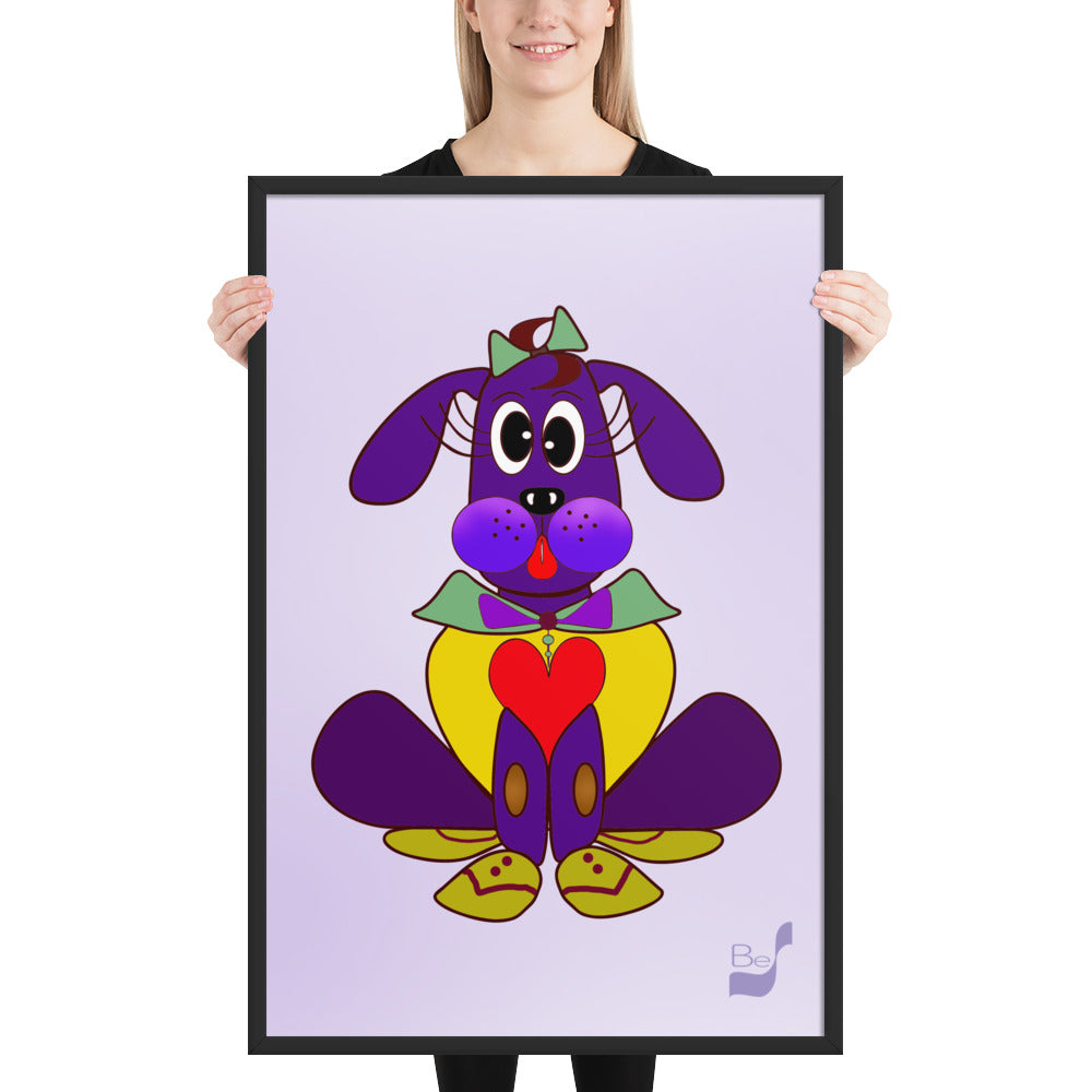 Love Pup 5 Cherry BeSculpt Kids Art Framed