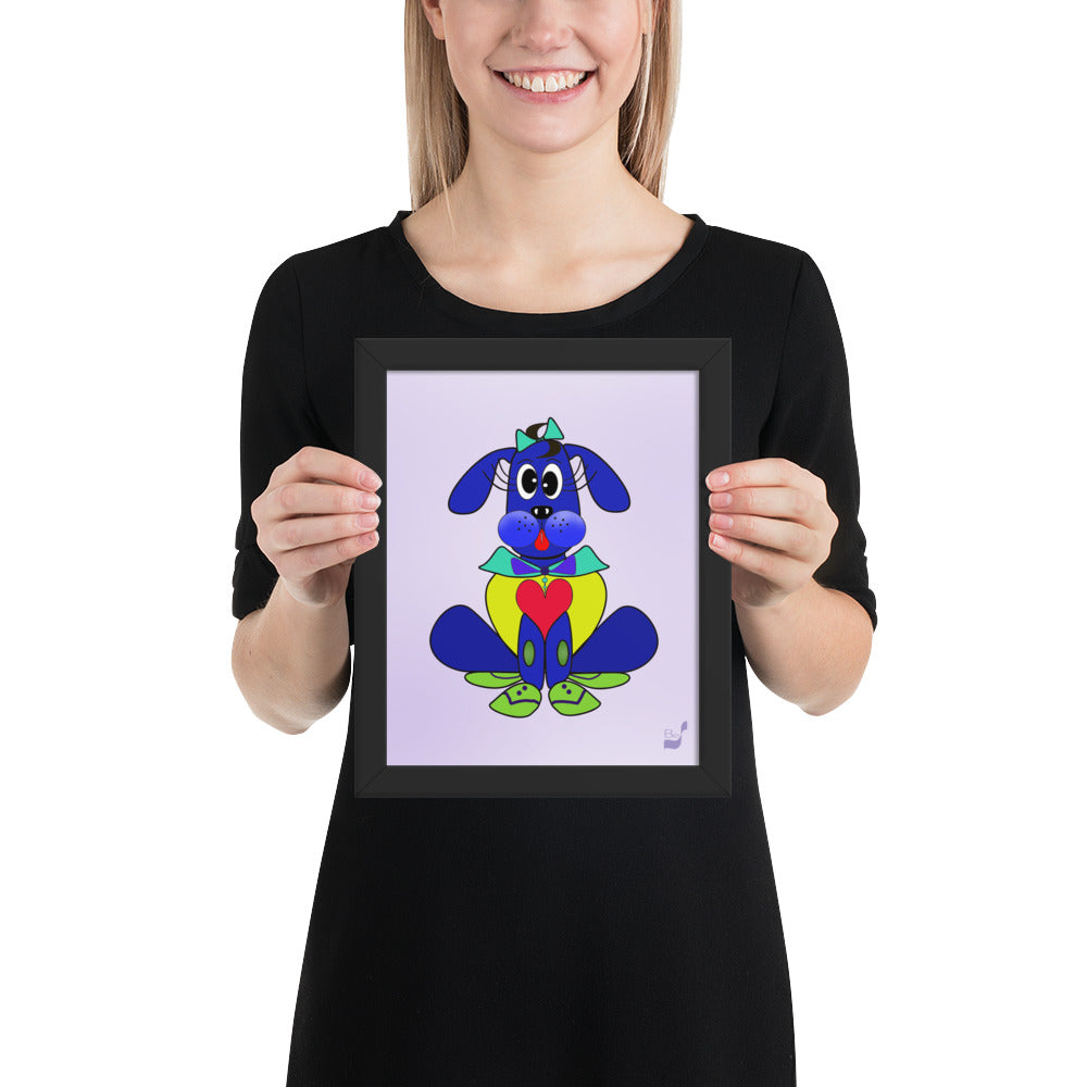 Love Pup 2 Blue BeSculpt Kids Art Framed