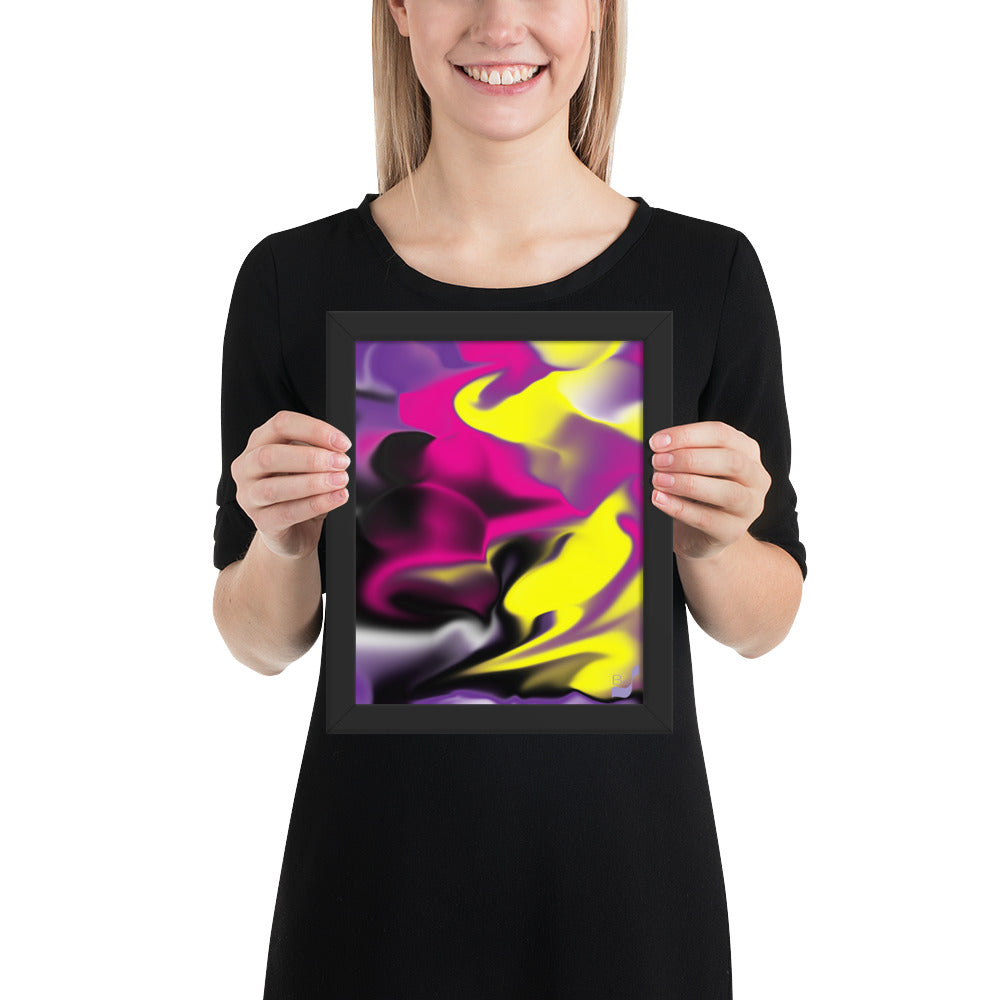 Rising Bud BeSculpt Abstract Art Framed