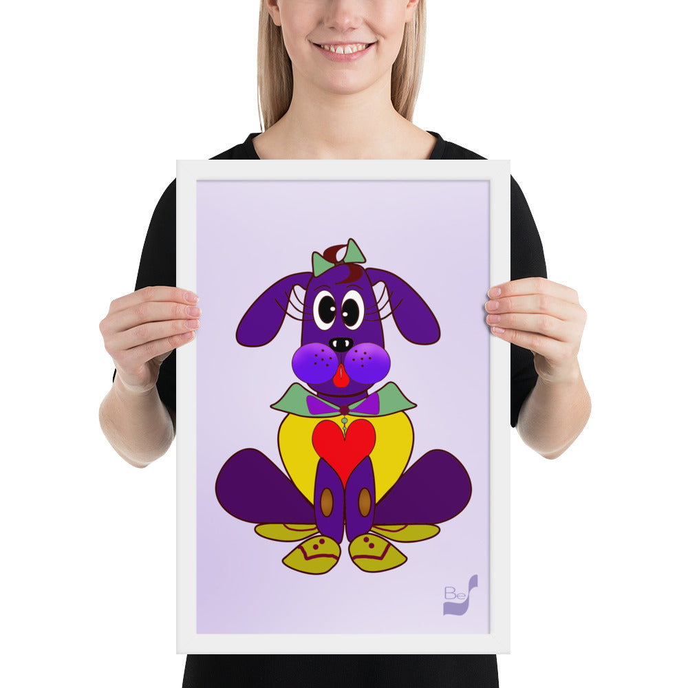 Love Pup 5 Cherry BeSculpt Kids Art Framed