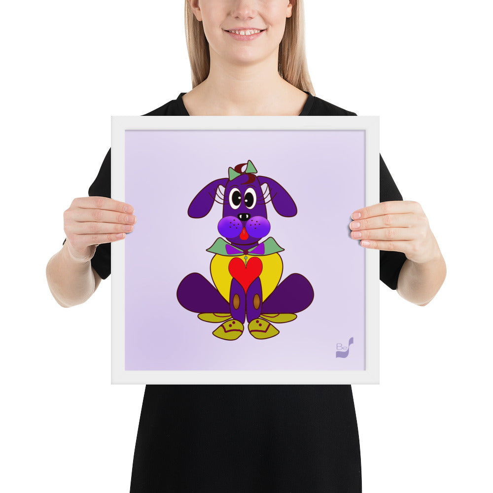 Love Pup 5 Cherry BeSculpt Kids Art Framed