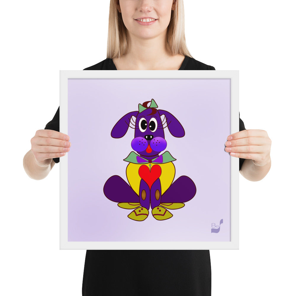 Love Pup 5 Cherry BeSculpt Kids Art Framed