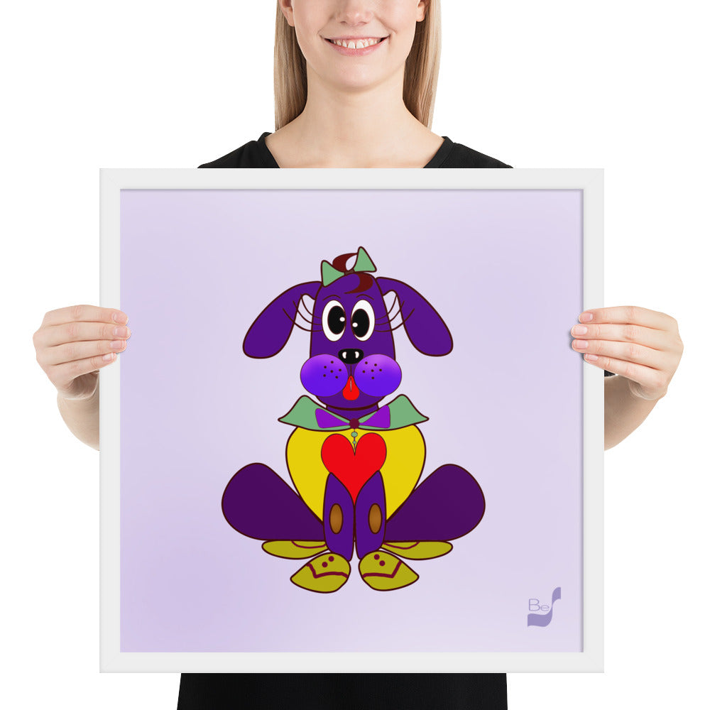 Love Pup 5 Cherry BeSculpt Kids Art Framed