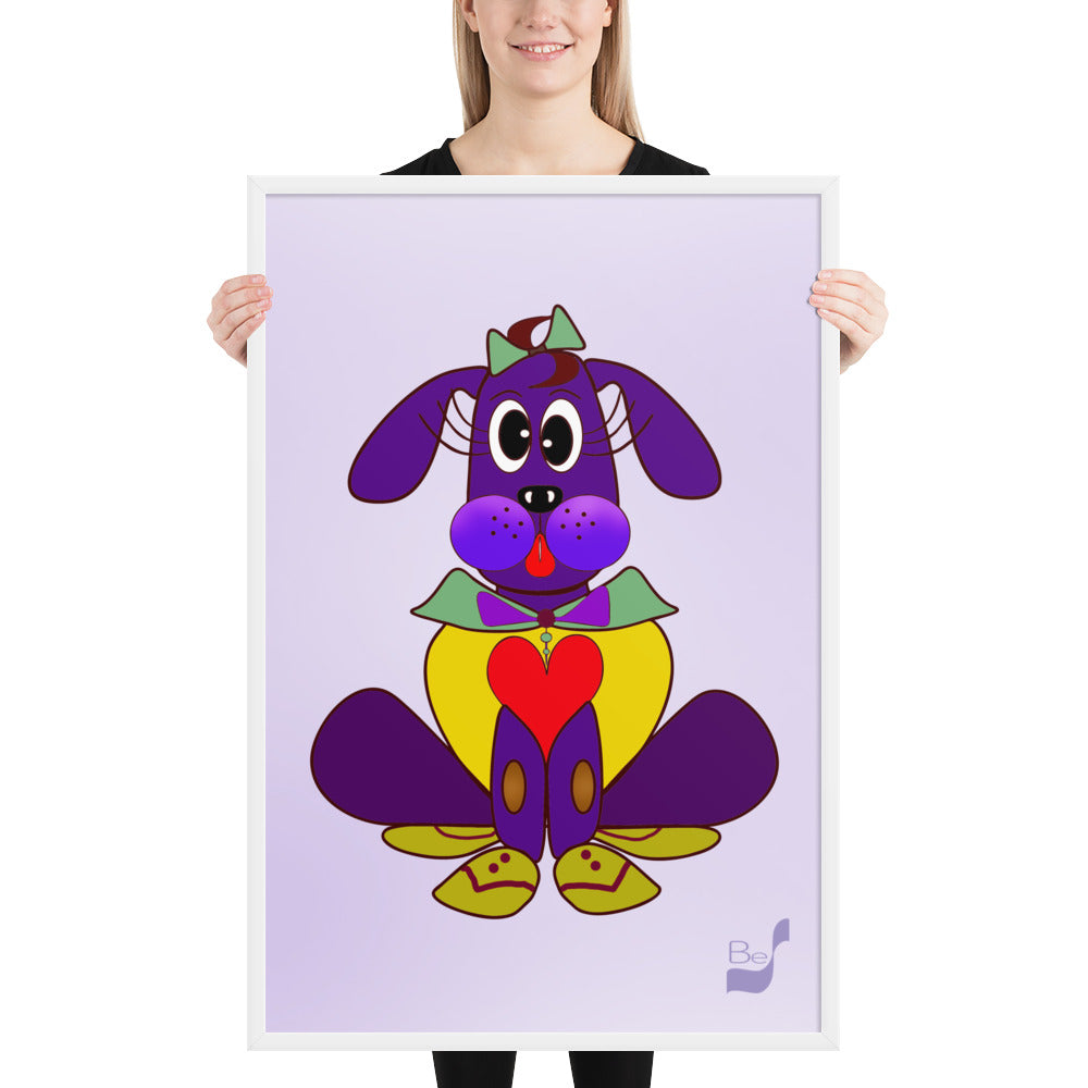 Love Pup 5 Cherry BeSculpt Kids Art Framed