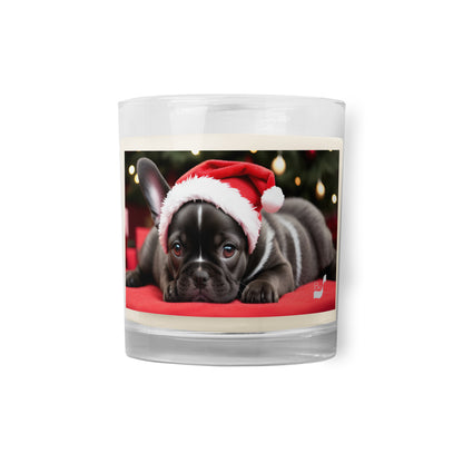 Frenchie Santa Chic BeSculpt Glass Jar Soy Wax Candle