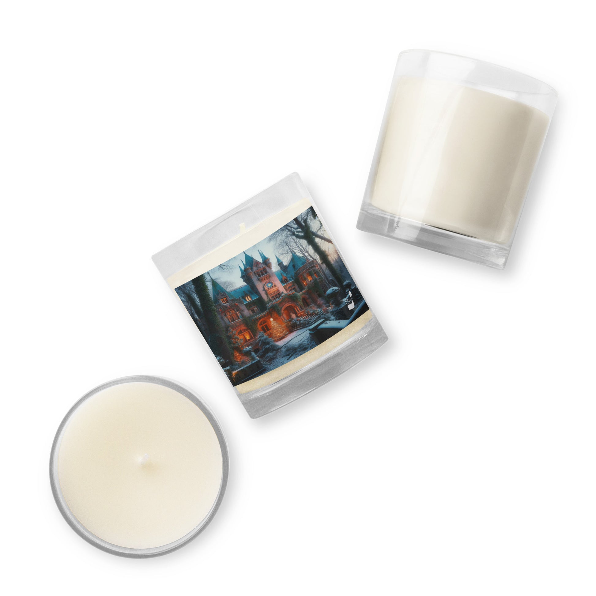 Holiday Season BeSculpt Photographic Art Glass Jar Soy Wax Candle - Capturing the Essence of Holidays