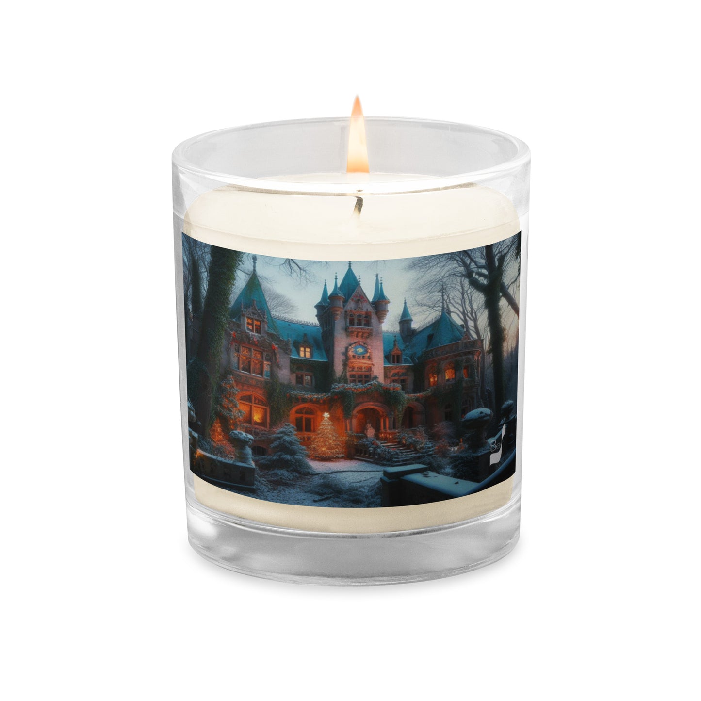 Holiday Season BeSculpt Photographic Art Glass Jar Soy Wax Candle - Capturing the Essence of Holidays