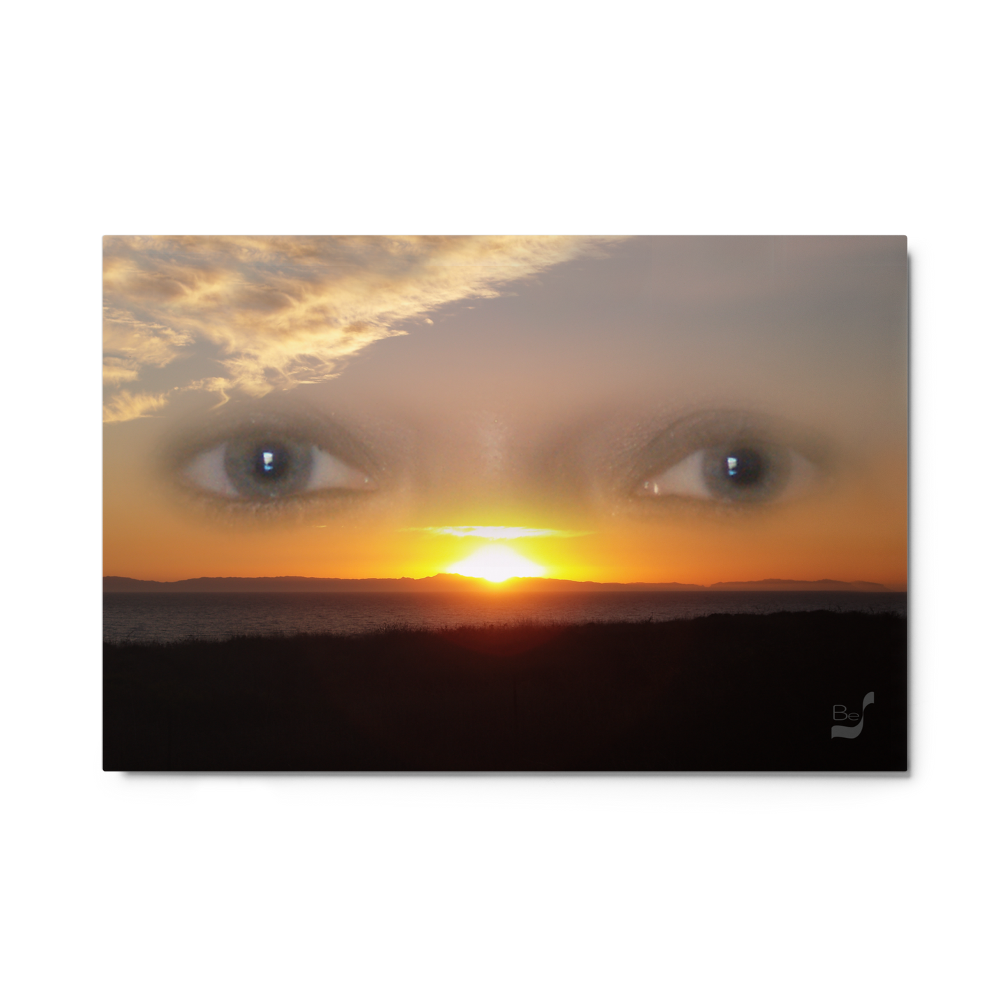 Sunset Eyes BeSculpt Metal Photo-Art Seascape Enigmatic Sunset Art on Metal