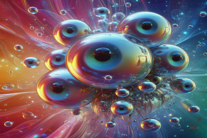 Bubbles of Celestial Gaze BeSculpt Metal Cosmic Fantasy Art