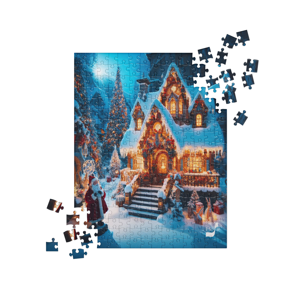 Santa's Season BeSculpt Holiday Illustration Art Jigsaw Puzzle - Enchanting Christmas Challenge 252/520 Pieces