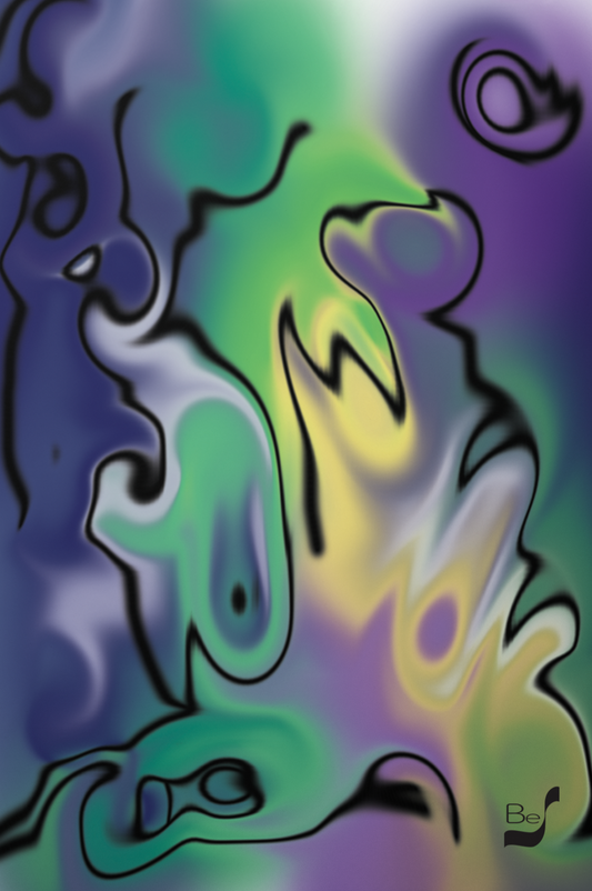 Masquerade BeSculpt Abstract Art on Metal