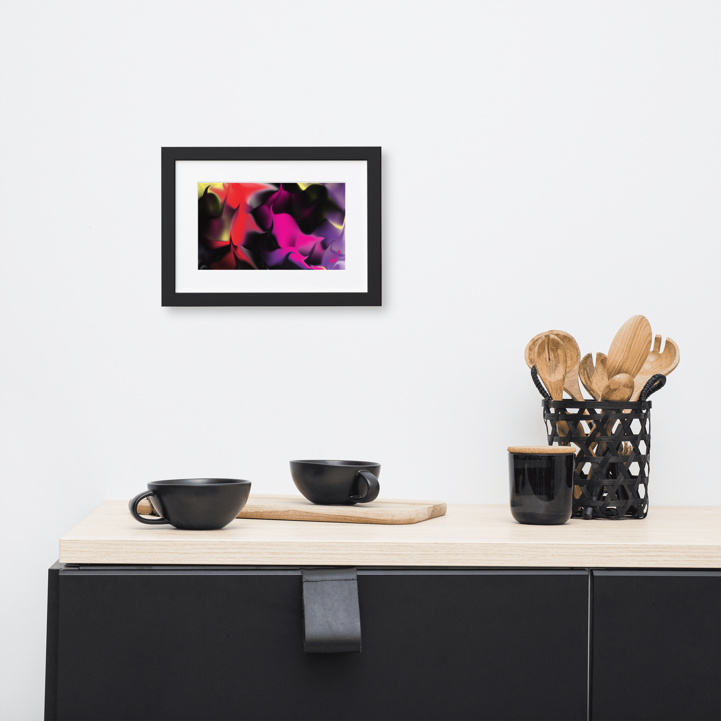 Sway BeSculpt Abstract Art with Matboard Framed