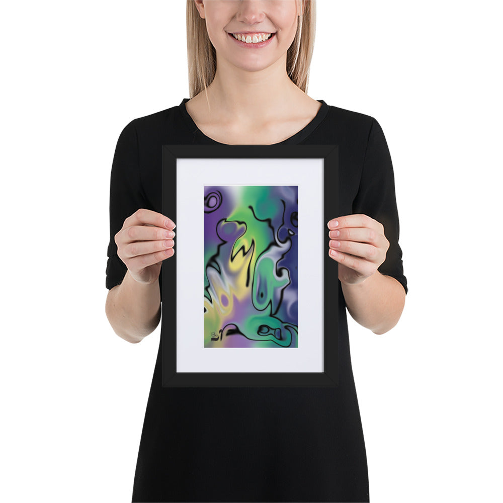 Masquerade BeSculpt Abstract Art with Matboard Framed R