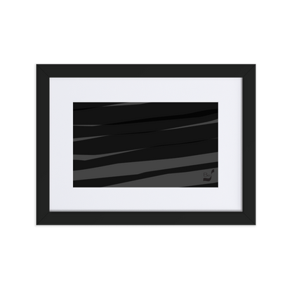 Black H Stripes BeSculpt Abstract Art with Matboard Framed