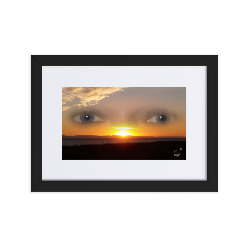 Sunset Eyes BeSculpt Photo-Art Seascape with White Matboard Framed