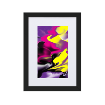 Rising Bud BeSculpt Abstract Art with Matboard Framed