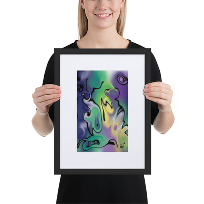 Masquerade BeSculpt Abstract Art with Matboard Framed