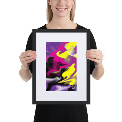 Rising Bud BeSculpt Abstract Art with Matboard Framed