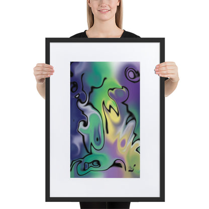 Masquerade BeSculpt Abstract Art with Matboard Framed