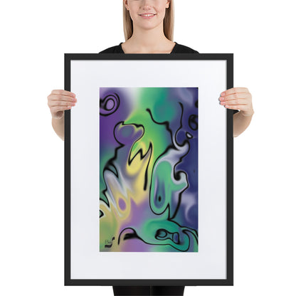 Masquerade BeSculpt Abstract Art with Matboard Framed R