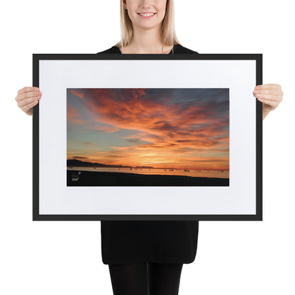 Dawn BeSculpt Photo-Art Seascape with Matboard Framed