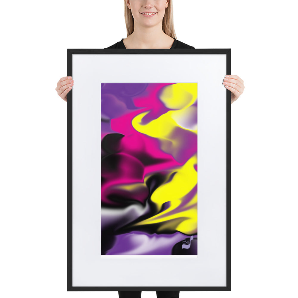 Rising Bud BeSculpt Abstract Wall Art with White Matboard Framed