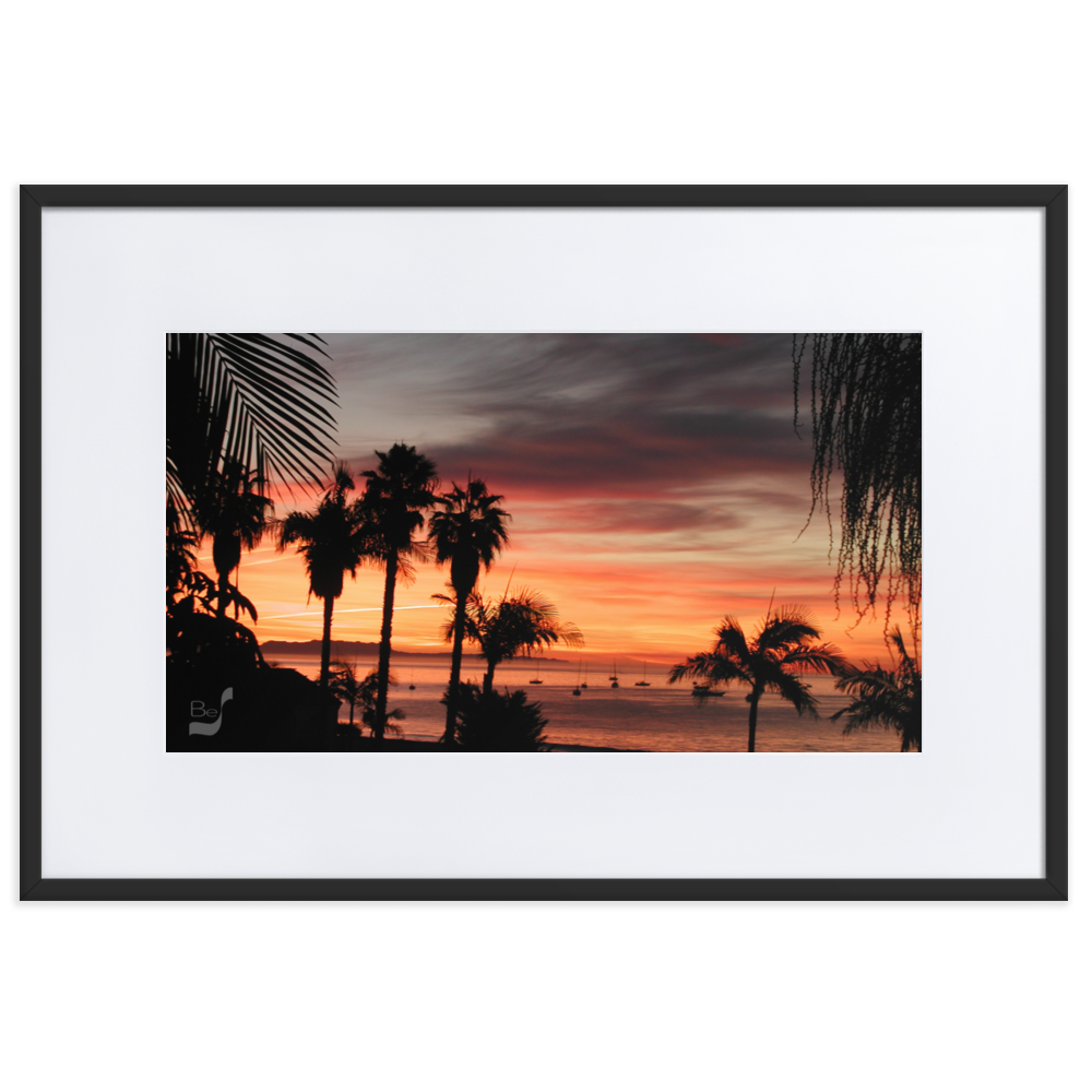 Early Sun Rise BeSculpt Photo-Art Seascape with White Matboard Framed