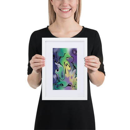 Masquerade BeSculpt Abstract Art with Matboard Framed