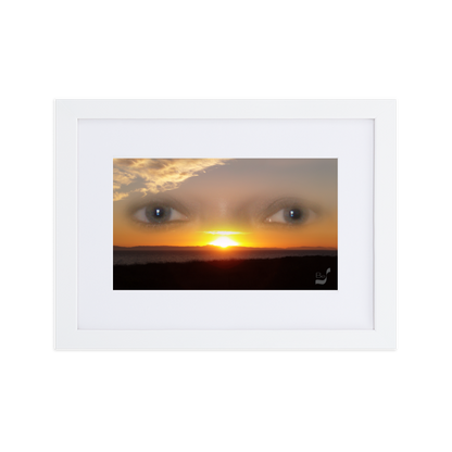 Sunset Eyes BeSculpt Photo-Art Seascape with Matboard Framed Enigmatic Sunset Art