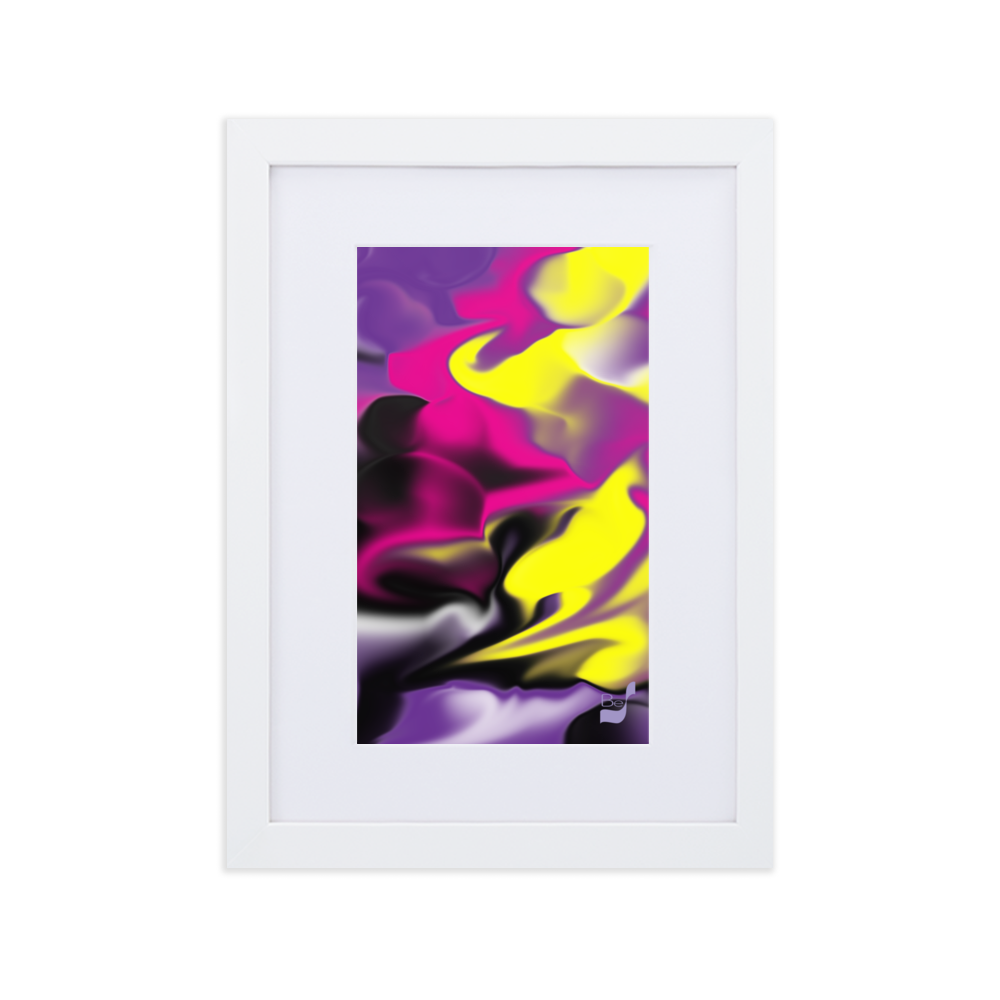 Rising Bud BeSculpt Abstract Art with Matboard Framed