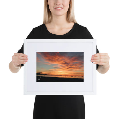 Dawn BeSculpt Photo-Art Seascape with Matboard Framed