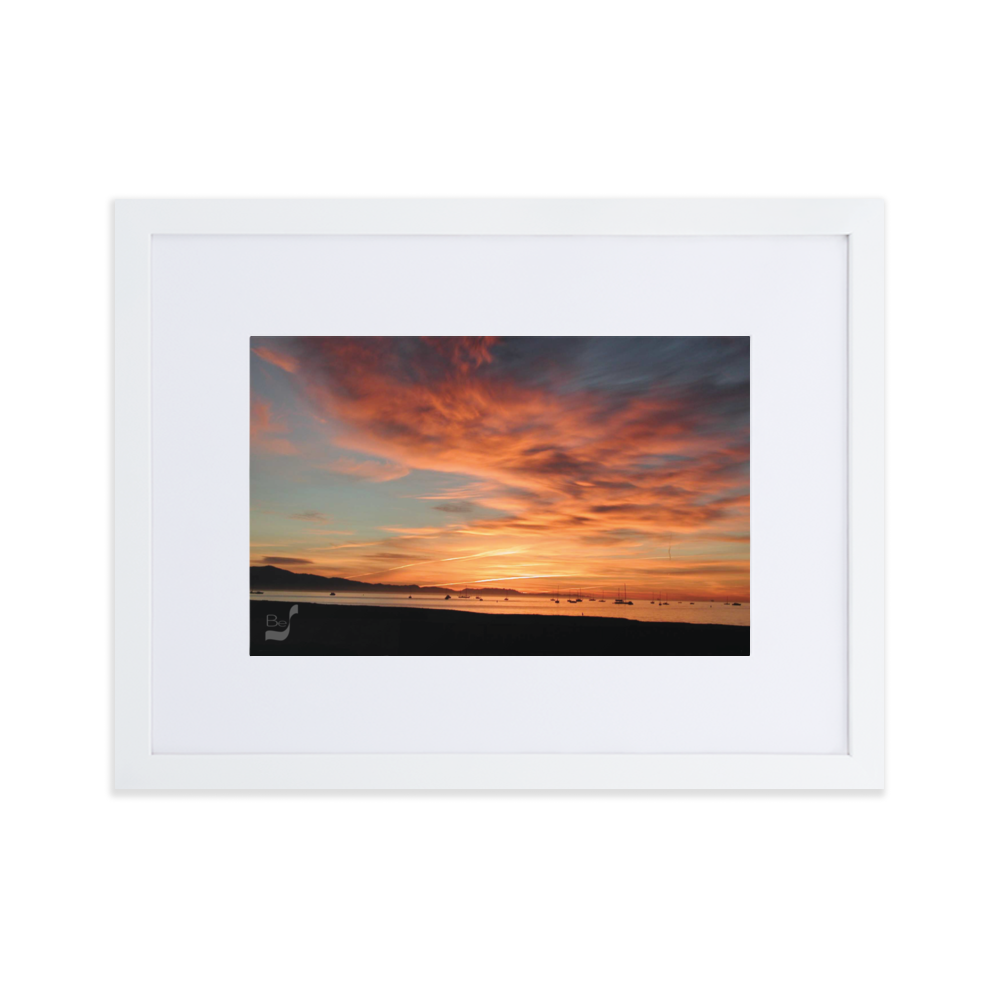 Dawn BeSculpt Photo-Art Seascape with Matboard Framed