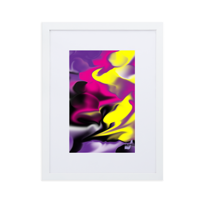 Rising Bud BeSculpt Abstract Art with Matboard Framed