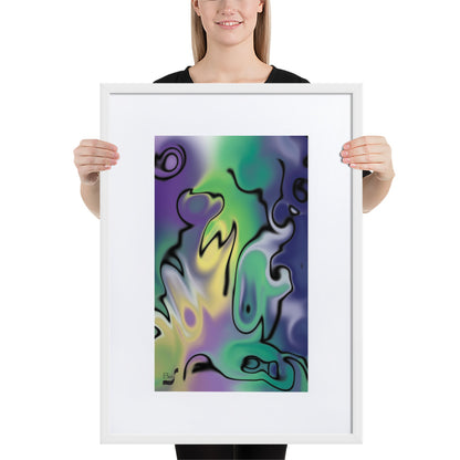 Masquerade BeSculpt Abstract Art with Matboard Framed R