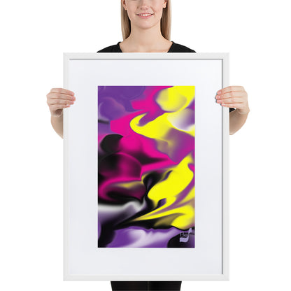 Rising Bud BeSculpt Abstract Art with Matboard Framed