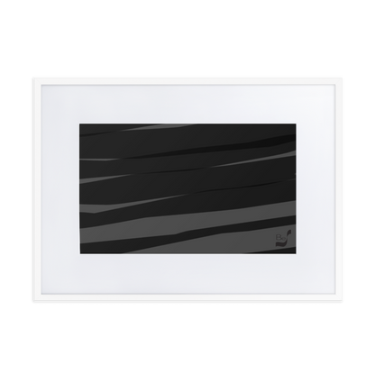 Black H Stripes BeSculpt Abstract Art with Matboard Framed