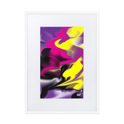 Rising Bud BeSculpt Abstract Art with Matboard Framed