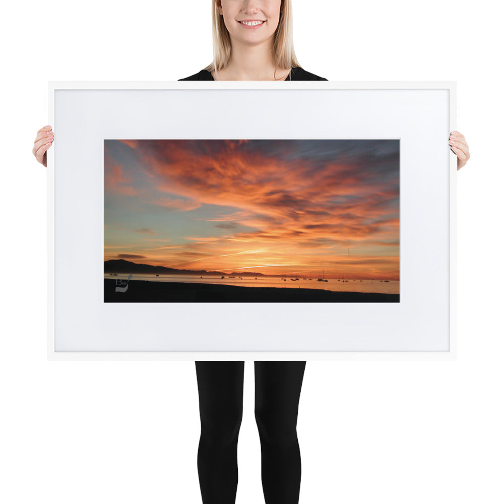 Dawn BeSculpt Photo-Art Seascape with Matboard Framed