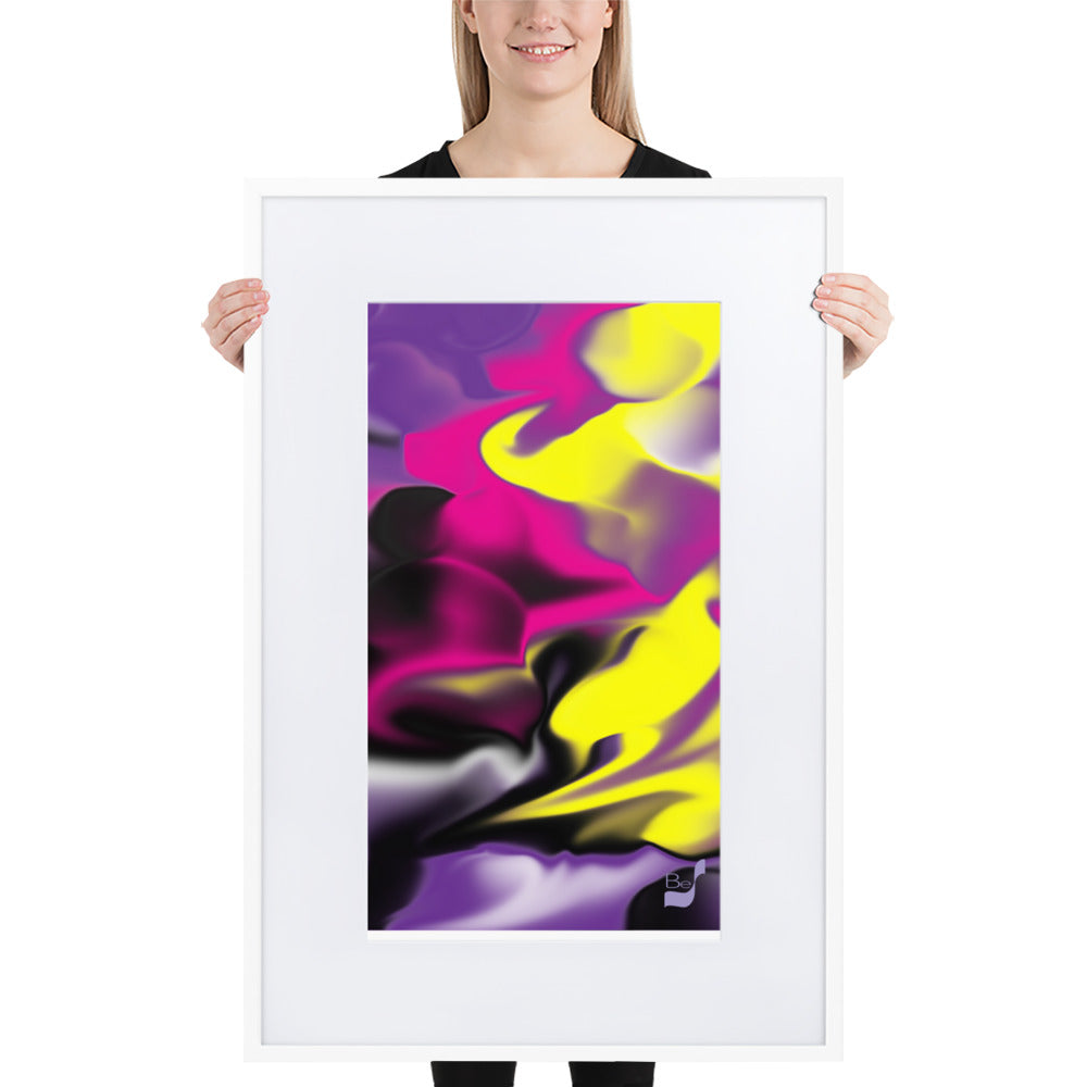 Rising Bud BeSculpt Abstract Wall Art with White Matboard Framed