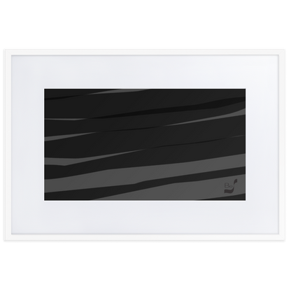 Black H Stripes BeSculpt Abstract Art with Matboard Framed