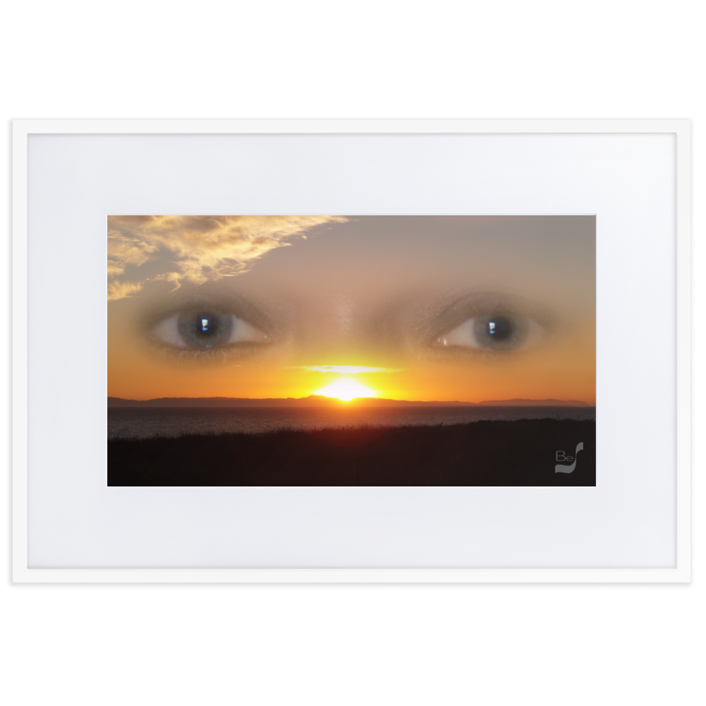 Sunset Eyes BeSculpt Photo-Art Seascape with White Matboard Framed