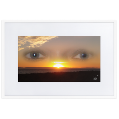 Sunset Eyes BeSculpt Photo-Art Seascape with White Matboard Framed