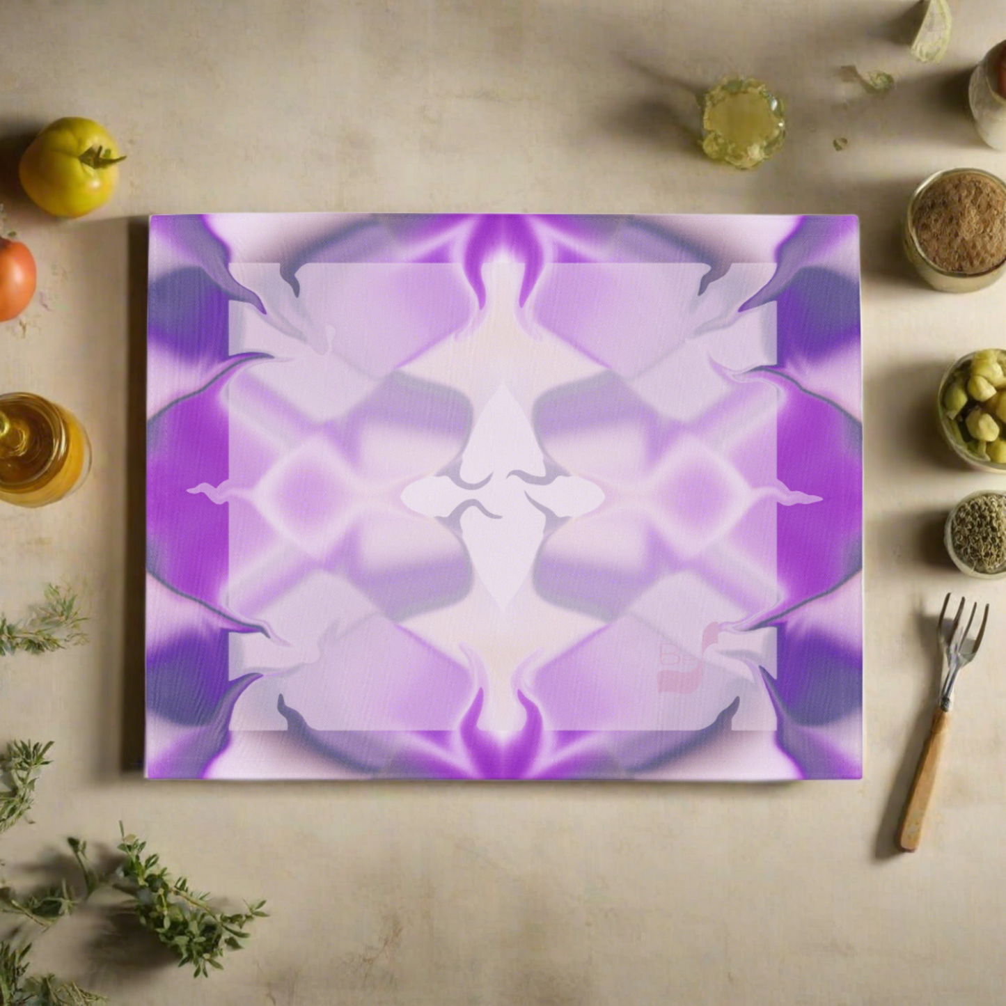 Ribbons Purple BeSculpt Kaleidoscope Summer Sky Placemat Set of 4