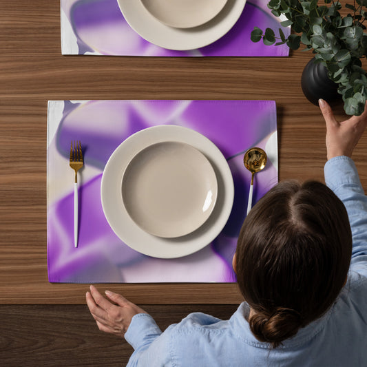 Ribbons Purple BeSculpt Abstract Art Placemat Set of 4